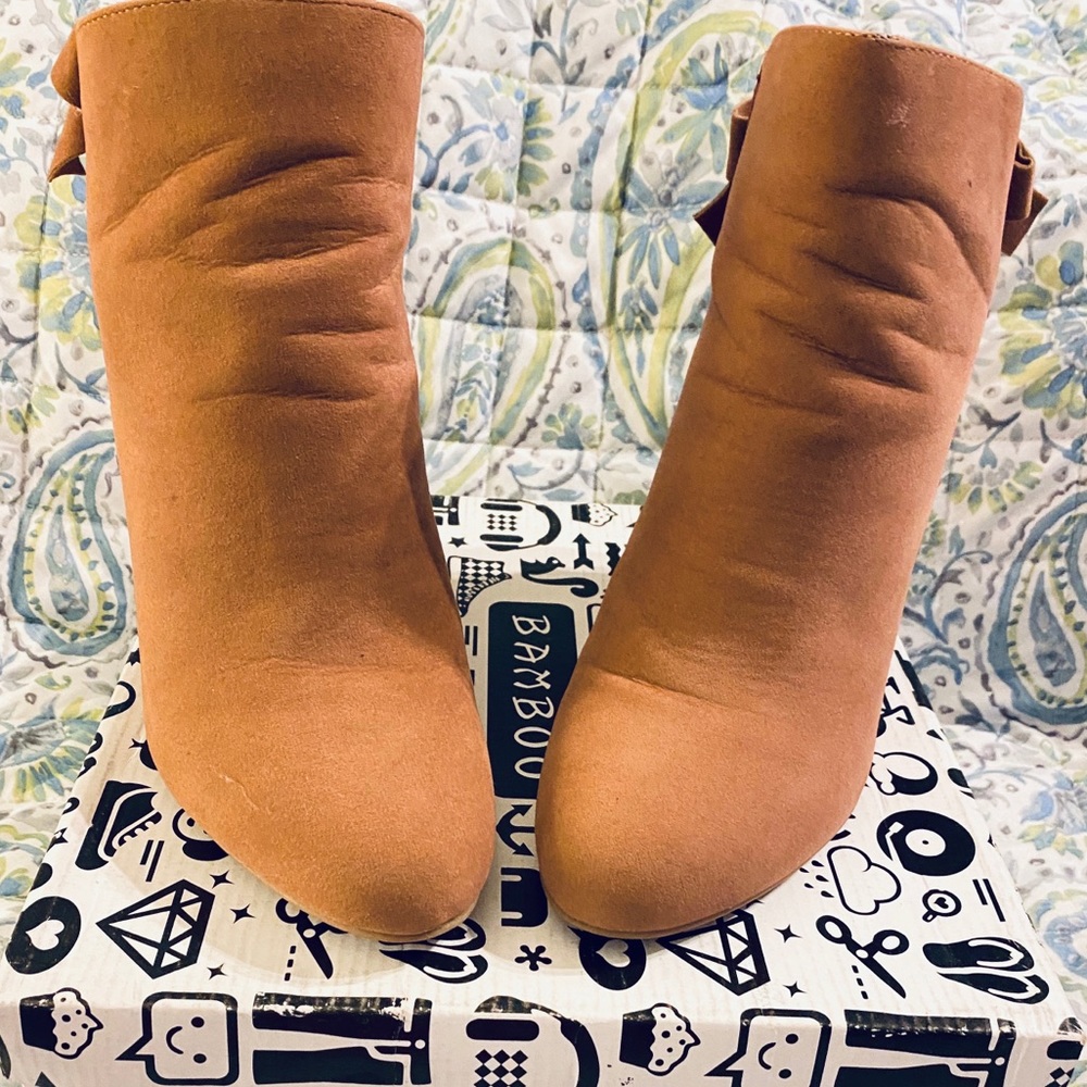 Booties!  Tan, Wedge!  Sz 8.5